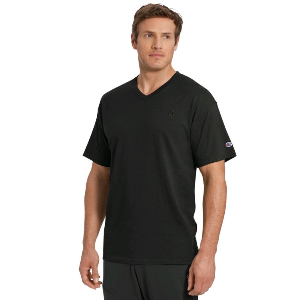 Champion Cotton Blend Graphic Logo Vneck Shirt